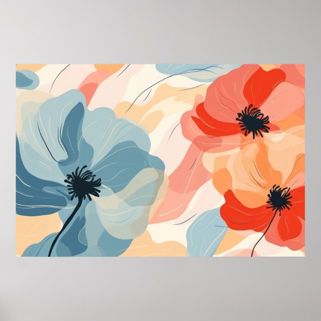 Aesthetic flowers painting poster (Front)