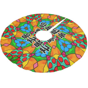 Aesthetic Flowers Pattern Brushed Polyester Tree Skirt