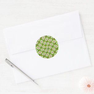 Aesthetic Flowers Pattern Classic Round Sticker