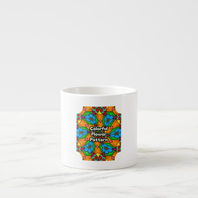 Aesthetic Flowers Pattern Espresso Cup (Front)