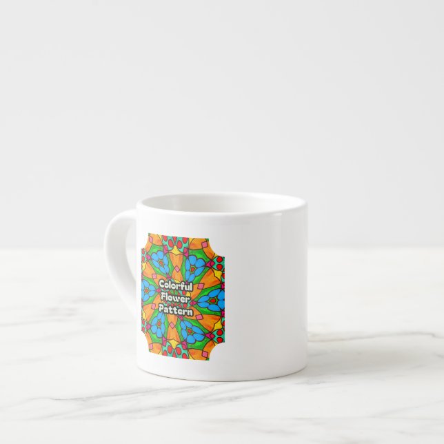 Aesthetic Flowers Pattern Espresso Cup (Front Left)