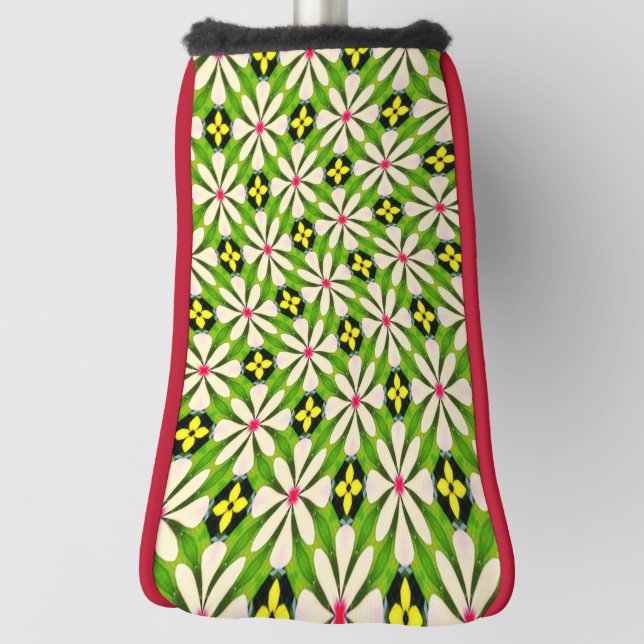 Aesthetic Flowers Pattern Golf Head Cover (Rotate 90)