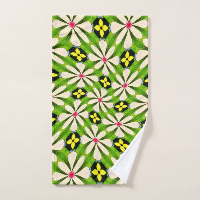 Aesthetic Flowers Pattern Hand Towel (Hand Towel)