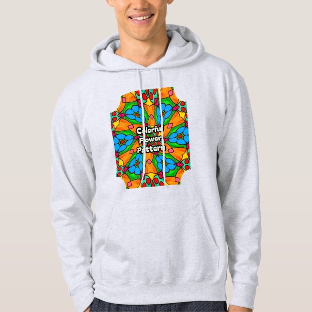 Aesthetic Flowers Pattern Hoodie (Front)