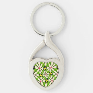 Aesthetic Flowers Pattern Key Ring