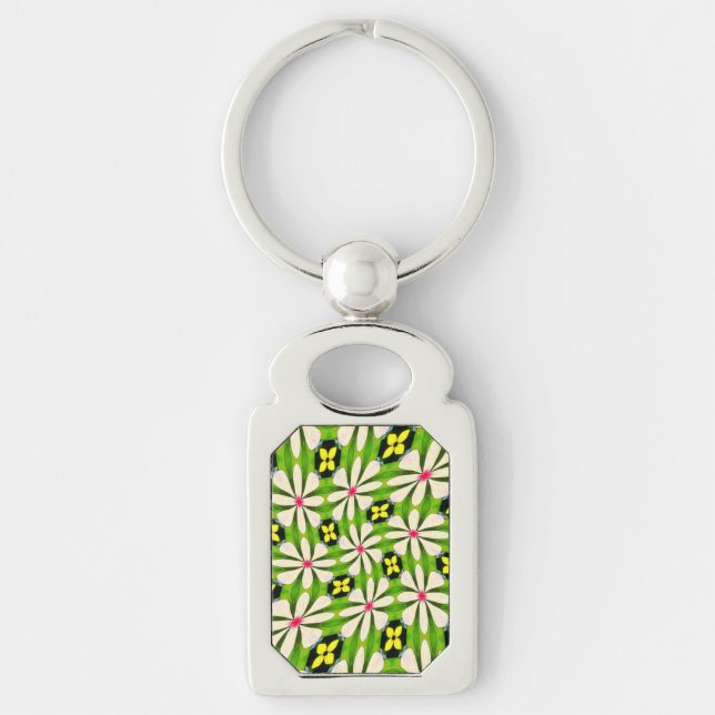 Aesthetic Flowers Pattern Key Ring (Front)