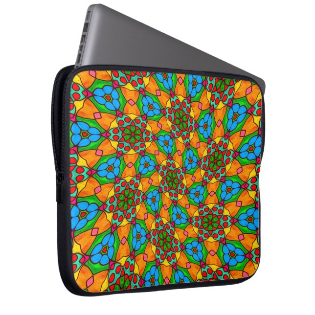 Aesthetic Flowers Pattern Laptop Sleeve (Front Right)