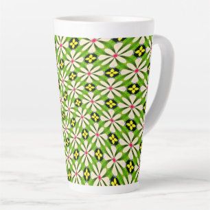Aesthetic Flowers Pattern Latte Mug