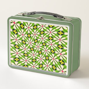 Aesthetic Flowers Pattern Metal Lunch Box