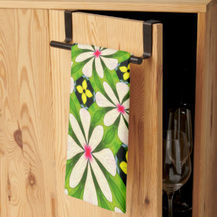 Aesthetic Flowers Pattern Tea Towel