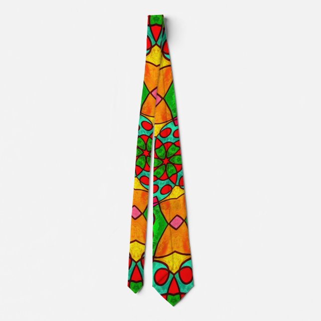 Aesthetic Flowers Pattern Tie (Back)