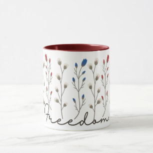Aesthetic Freedom Wildflowers Patriotic Mug