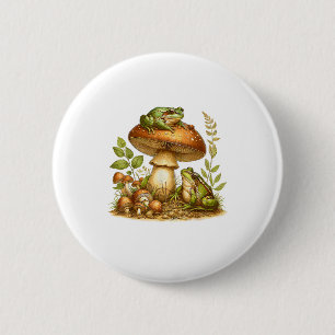 Aesthetic Frog Mushroom Cottagecore Goblincore 6 Cm Round Badge