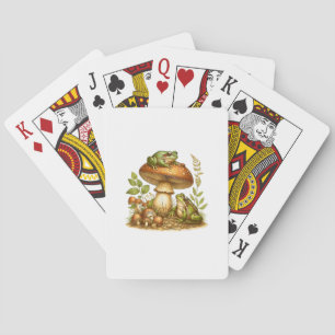 Aesthetic Frog Mushroom Cottagecore Goblincore Playing Cards