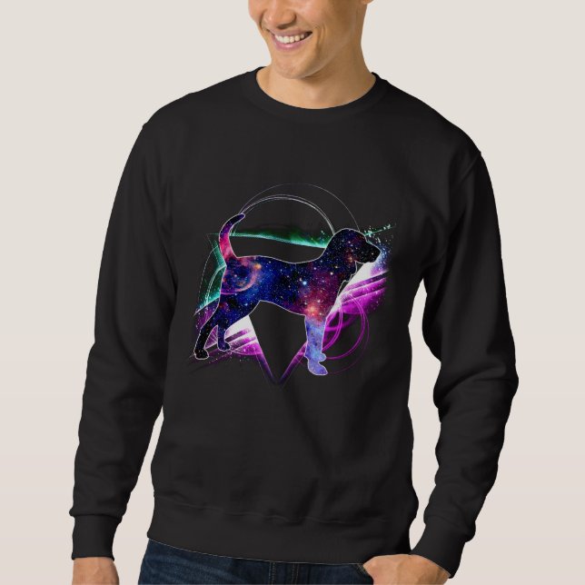 Aesthetic Galaxy Black And Tan Coonhound Sweatshirt (Front)
