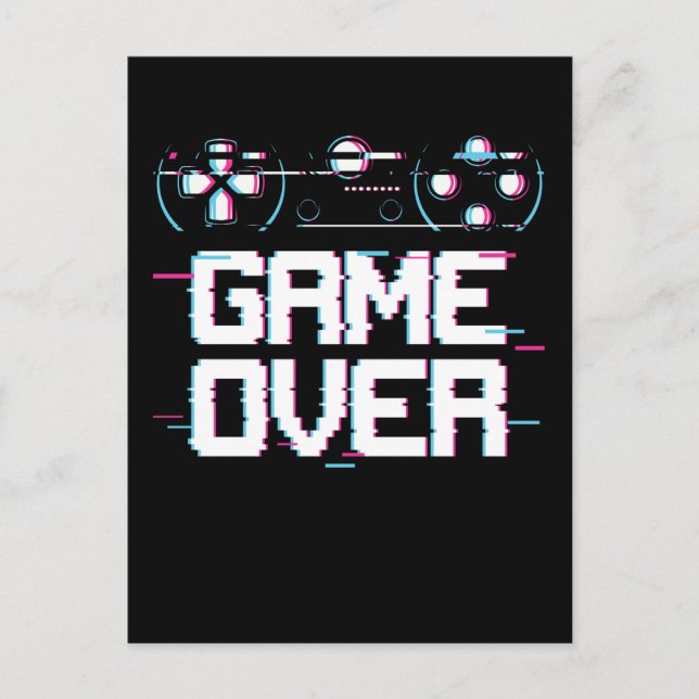 Aesthetic Gaming Vaporwave Controller Gamer Postcard (Front)