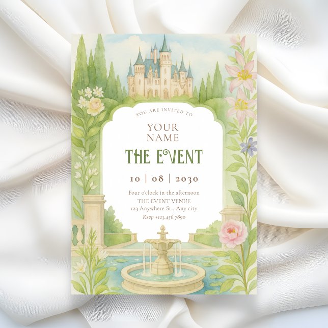 Aesthetic garden castle invitation (Creator Uploaded)