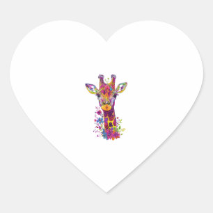 Aesthetic Giraffe Graphic Cute Giraffe Women Girls Heart Sticker