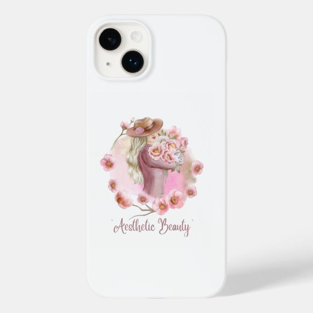 Aesthetic Girl iPhone 14 Case | Black & White Fash (Back)