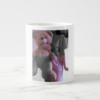 Aesthetic Glitch Art Teddy Bear Photo Coffee Mug