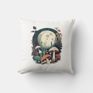 Aesthetic Goblincore And Cottagecore Mushroom Crea Cushion