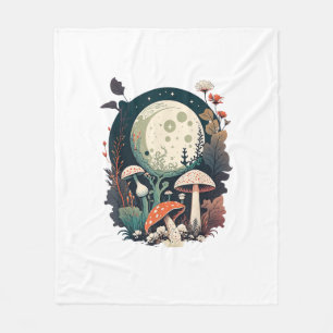 Aesthetic Goblincore And Cottagecore Mushroom Crea Fleece Blanket