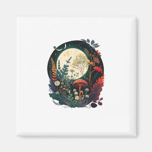 Aesthetic Goblincore And Cottagecore Mushroom Funn Magnet