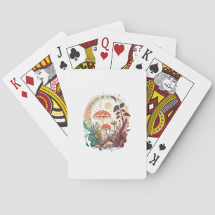 Aesthetic Goblincore And Cottagecore Mushroom Tren Playing Cards