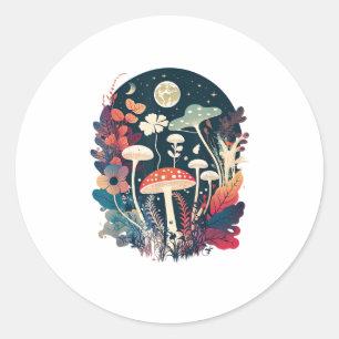 Aesthetic Goblincore And Cottagecore Mushroom Whim Classic Round Sticker