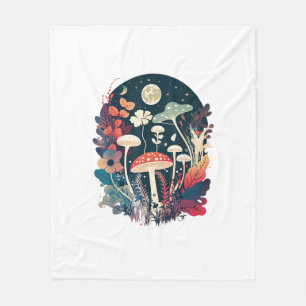Aesthetic Goblincore And Cottagecore Mushroom Whim Fleece Blanket