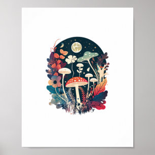 Aesthetic Goblincore And Cottagecore Mushroom Whim Poster
