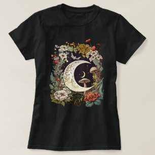 Aesthetic Goblincore Cottagecore Moon Mushroom T-Shirt