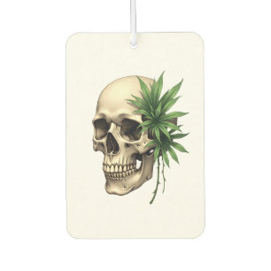 Aesthetic Goth Grunge Skull Tropical Monstera Leaf Car Air Freshener