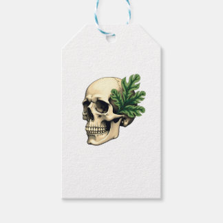Aesthetic Goth Grunge Skull Tropical Monstera Leaf Gift Tags