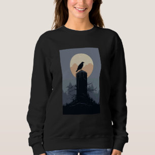 Aesthetic Gothic Raven On A Tombstone Sweatshirt