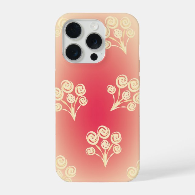 Aesthetic gradient with flowers iPhone case (Back)