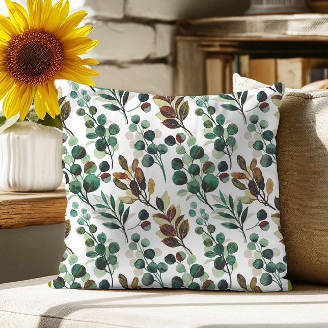 Aesthetic green flower leaf pattern cushion (Creator Uploaded)