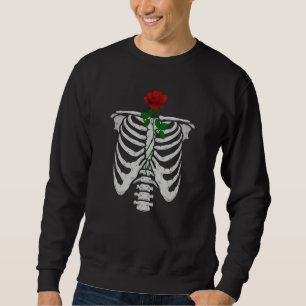 Aesthetic Grunge Skeleton Rose Goth Sweatshirt