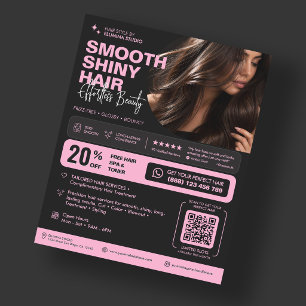Aesthetic Hair Stylist Pink Black Beauty Salon Flyer