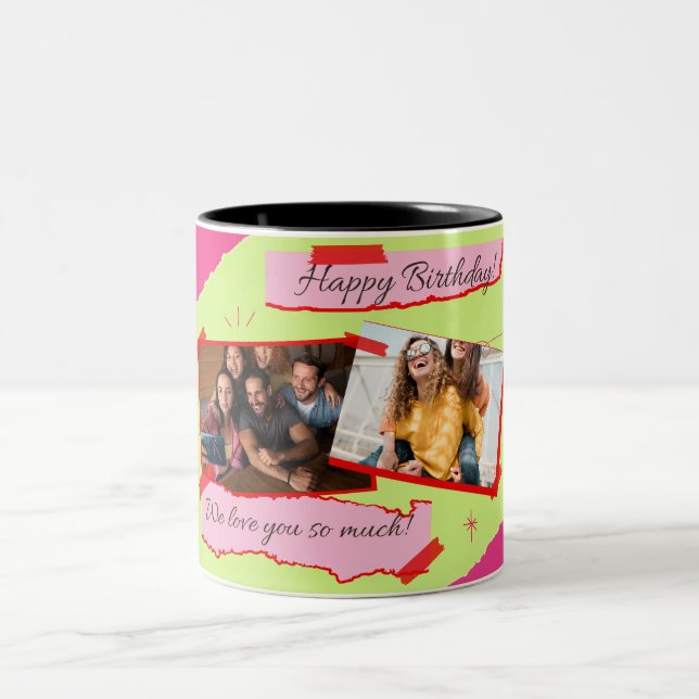 Aesthetic Hand-Drawn Happy Birthday Mug (Center)