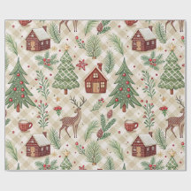 Aesthetic Holiday Checkered Wrapping Paper