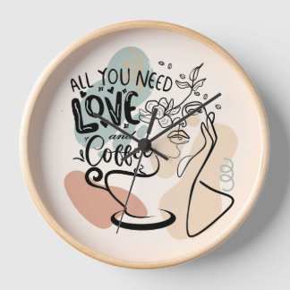 Aesthetic Illustrations, Girl's Coffee Clock