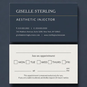 Aesthetic Injector Office Appointment Reminder Card