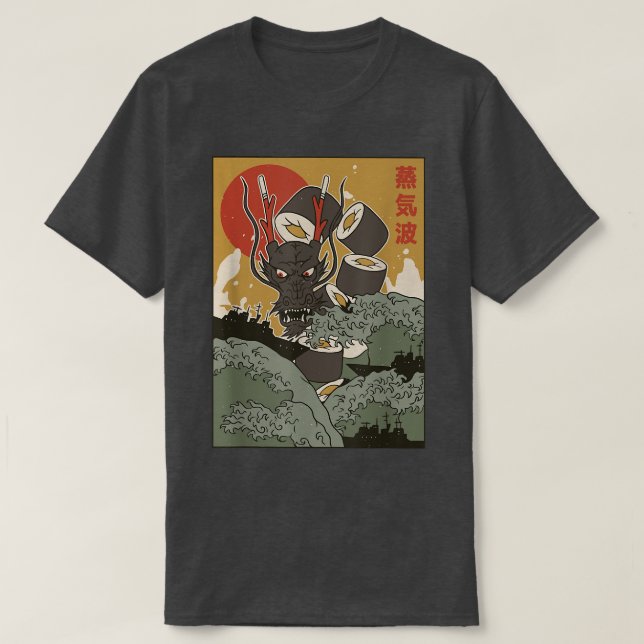Aesthetic Japanese Sushi Dragon Anime Fan Cool  T-Shirt (Design Front)