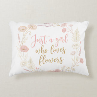  Aesthetic Just a Girl Who Loves Flowers  Decorative Cushion