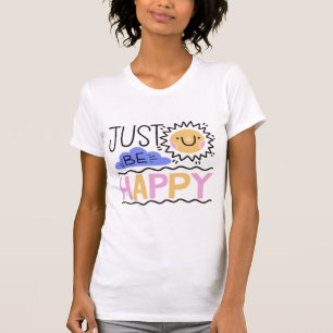 Aesthetic "Just Be Happy" Smiley Graphic Tee 