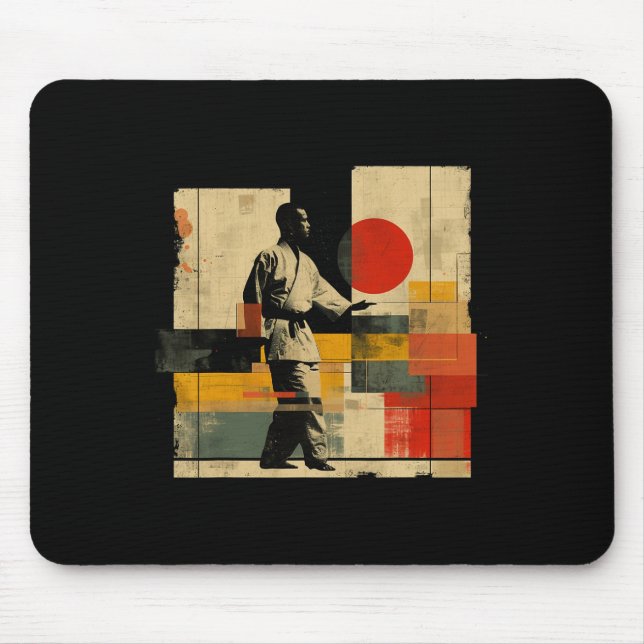 Aesthetic Karateka On Athletic Sports Karate  Mouse Pad (Front)
