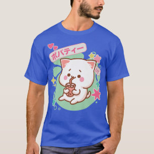 Aesthetic Kawaii Anime Cat Boba Milk Bubble Tea Ne T-Shirt