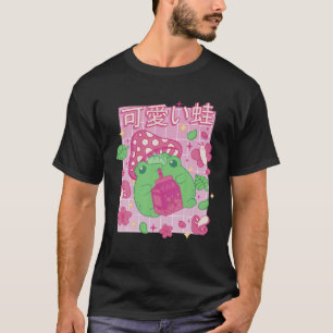 Aesthetic Kawaii Cute Frog Mushroom Cottagecore Pe T-Shirt
