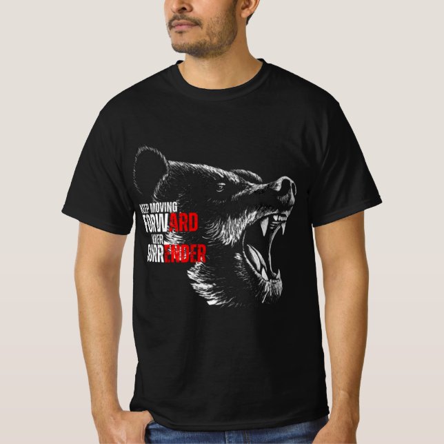 Aesthetic Keep Moving Forward Animal Sketch Quote  T-Shirt (Front)